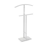 Versa Lund Galán de Noche Moderno Multifuncional con 2 Perchas o Colgadores para Ropa de Hombre o Mujer, Medidas (Al x L x An) 100 x 20 x 52 cm, Acero, Color Blanco