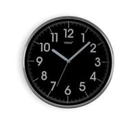 Versa Natxitua Reloj de Pared Decorativo para la Cocina, Salón o Comedor, Estilo Sencillo y Tradicional, Medidas (Al x L x An) 30.5 x 30.5 x 4.3, Color Negro y Plateado