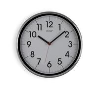 Versa Natxitua Reloj de Pared Decorativo para la Cocina, Salón o Comedor, Estilo Sencillo y Tradicional, Medidas (Al x L x An) 30.5 x 30.5 x 4.3, Color Blanco y Plateado