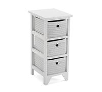 Versa Ohai Mueble para el Baño Auxiliar, Cajonera con 3 cajones para almacenaje, Medidas (Al x L x An) 56 x 30 x 25 cm, Madera, Color Blanco