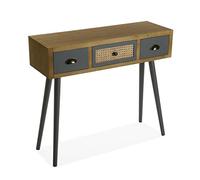 Versa Pandora Mueble Recibidor Estrecho para Entrada o Pasillo, Mesa Consola, con 3 cajones, Medidas (Al x L x An) 79 x 30 x 90 cm, Madera, Color Marrón