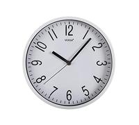 Versa Raven Reloj de pared NUEVO MECANISMO Y CALIDAD MEJORADA silencioso y decorativo, para Cocina, Salón o Comedor - Fácil de leer, Medidas (Al x L x An) 25 x 4,3 x 25 cm, Polipropileno, Color Blanco