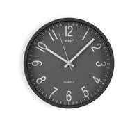 Versa Raven Reloj de Pared Nuevo Mecanismo Y Calidad Mejorada silencioso y Decorativo, para Cocina, Salón o Comedor - Fácil de Leer, Medidas (Al x L x An) 25 x 4,3 x 25 cm, Polipropileno, Color Gris
