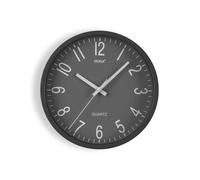 Versa Raven Reloj de Pared Nuevo Mecanismo Y Calidad Mejorada silencioso y Decorativo, para Cocina, Salón o Comedor - Fácil de Leer, Medidas (Al x L x An) 20 x 4,3 x 20 cm, Polipropileno, Color Gris