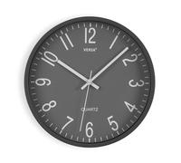 Versa Raven Reloj de Pared Nuevo Mecanismo Y Calidad Mejorada silencioso y Decorativo, para Cocina, Salón o Comedor - Fácil de Leer, Medidas (Al x L x An) 30 x 4,3 x 30 cm, Polipropileno, Color Gris