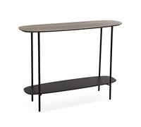Versa Salem Mueble Recibidor Estrecho para Entrada o Pasillo, Mesa Consola, con Estante Inferior, Medidas (Al x L x An) 75 x 30 x 100 cm, Madera y Metal, Color Marrón y Negro