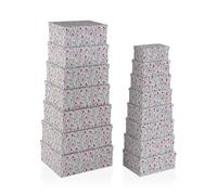 Versa Set de Cajas Organizadoras Apilables Corazones Cartón 15 Piezas 35 x 16,5 x 43 cm