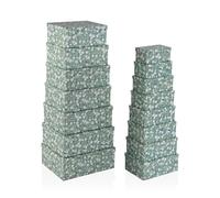 Versa Set de Cajas Organizadoras Apilables Flores Cartón 15 Piezas 35 x 16,5 x 43 cm - Marca EAN: 8420327545329