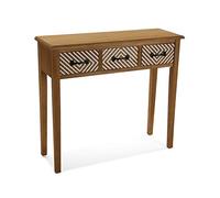 Versa Severn Mueble Recibidor Estrecho para Entrada o Pasillo, Mesa Consola, con 3 cajones, Medidas (Al x L x An) 80 x 30 x 90,5 cm, Madera, Color Marrón