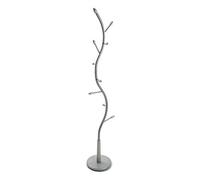 Versa Swindon Perchero de Pie de Estilo Minimalista, con 9 Ganchos o Colgadores para Ropa o Bolsos para el Recibidor, Medidas (Al x L x An) 185 x 32 x 32 cm, Metal, Color Gris