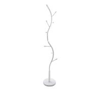 Versa Swindon Perchero de Pie de Estilo Minimalista, con 9 Ganchos o Colgadores para Ropa o Bolsos para el Recibidor, Medidas (Al x L x An) 185 x 32 x 32 cm, Metal, Color Blanco