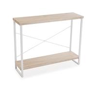 Versa Taline Mueble Recibidor Estrecho para Entrada o Pasillo, Mesa Consola, con Estante Inferior, Medidas (Al x L x An) 80 x 30 x 100 cm, Madera y Metal, Color Blanco