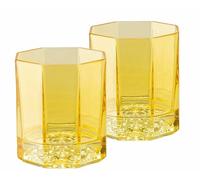 Versace Rosenthal Set 2 Vasos Whisky Cristal Medusa Lumiere Ámbar Amarillo