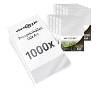 Versando PHA-4ECO100 - Fundas de plástico para documentos perforadas A4, 10 paquetes de 100 unidades (1000 unidades)