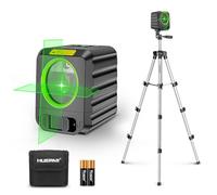 [Versión actualizada]Nivel Láser con Trípode, Huepar B011G-TP Kit De 1m, Autonivelante Para DIY, Nivel Láser De Línea Cruzada Verde Para Colgar Cuadros Y Alicatar