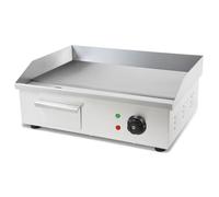 VERTES - Plancha eléctrica para parrilla, con superficie de cocción plana de 55x35 cm, fabricada en acero inoxidable, con termostato y rango de temperatura de 50-300°C, potencia de 3000W