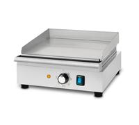 VERTES - Plancha eléctrica para parrilla, con superficie de cocción plana de 32x26 cm, fabricada en acero inoxidable, con termostato y rango de temperatura de 50-300°C. Potencia: 1400W