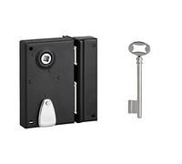 Vertical Deadbolt Lock 1/2T Thirard Black Straight Section 7mm L x H - 70mm x 110mm