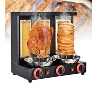 Vertical Doner Kebab Grill Machine, cocina de gas, tostador giratorio, 360° automática, pinchos de cordero sin humo, para el hogar, fiesta, jardín