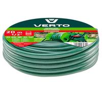 VERTO Manguera de jardín de 1/2 pulgadas, 20 m, 4 capas, resistente a los rayos UV, flexible, manguera de agua con interior antialgas, presión de rotura de 24 bares, color verde
