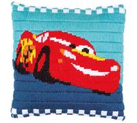Vervaco - Cojín de punto de cruz, diseño de Cars de Disney Stick de vorgezeichnet Paquete de punto, vorbeze cumple, algodón, multicolor, 25 x 25 x 0,3 cm