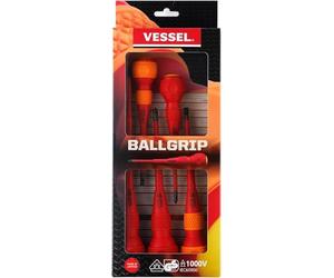 VESSEL BALL Grip - Destornillador aislado (5 piezas), juego n.º 2005PBU fabricado en Japón VESSEL