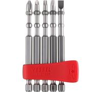 VESSEL IMAPCT BALL - Broca de torsión con soporte de carga Mag (5 piezas), juego (+2, SQ2, T20, T25, 6 (1/4 pulgadas) IBMG90K002, fabricado en Japón por VESSEL