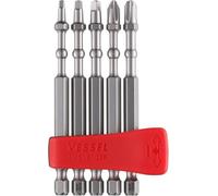 VESSEL IMAPCT BALL™ - Broca de torsión con soporte de carga Mag (5 piezas) Set (SQ1, SQ2, SQ3, 2, 3) IBMG90K003 fabricado en Japón por VESSEL