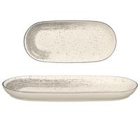 VESSIA Bandeja Ovalada Patinada Gris-Blanco, Pack de 24 unidades