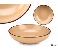 VESSIA Plato Hondo Beige de 20 cm, Pack de 36 unidades
