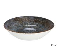 VESSIA Plato hondo de porcelana oscuro 21cm, pack de 24 unidades de medida 21.5x21.5x5 cm