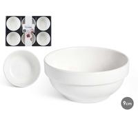 VESSIA Set de 12 Cuencos de Porcelana Blanca para Aperitivo 200 ml