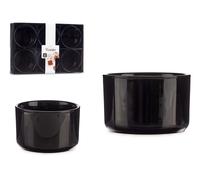 VESSIA Set de 6 Boles Redondos de Porcelana 350ml Negro
