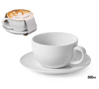 VESSIA Taza Café con Leche 300ml Blanco Porcelana Pack de 24 de forma profesional