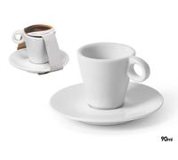 VESSIA Taza de café boca ancha 90ml Blanco, Pack de 36 unidades