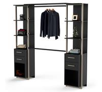 Vestidor Abierto Moon Roble Kronberg y Negro 204x210 cm Black/ wood