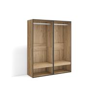 Vestidor abierto | ropa, zapatos, complementos | 120x145x35 cm | dormitorio, habitación | armario, perchero | estilo moderno | roble
