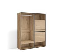Vestidor abierto | ropa, zapatos, complementos | 120x145x35 cm | dormitorio, habitación | zapatero | estilo moderno | roble