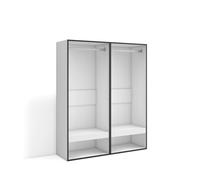 Vestidor abierto, ropa, zapatos, complementos, 120x35x145cm, dormitorio, habitación, armario, perchero, estilo moderno, blanco