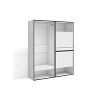 Vestidor abierto, ropa, zapatos, complementos, 120x35x145cm, dormitorio, habitación, zapatero, estilo moderno, blanco