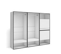 Vestidor abierto, ropa, zapatos, complementos, 180x145x35cm, dormitorio, habitación, zapatero, estilo moderno, blanco 180 cm