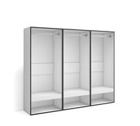 Vestidor abierto, ropa, zapatos, complementos, 180x35x145cm, dormitorio, habitación, armario, perchero, estilo moderno, blanco