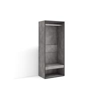 Vestidor abierto | ropa, zapatos, complementos | 60x145x35 cm | dormitorio, habitación | armario, perchero | estilo moderno | cemento