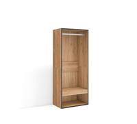 Vestidor abierto, ropa, zapatos, complementos, 60x35x145cm, dormitorio, habitación, armario, perchero, estilo moderno, roble