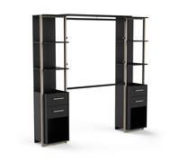 Vestidor con cajones estilo industrial eban - negro
