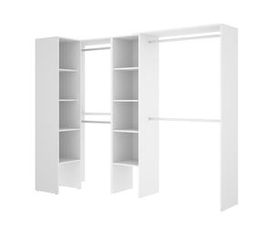 Vestidor Esquinero Blanco con Estantes y Barras de Colgar - Dekit