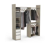Vestidor esquinero swif, roble kronberg / blanco , 199,7 x 43,9 x 218,3 cm, vestidor versátil esquinero o lineal. 200 x 44 x 218 cm 200 cm