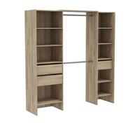 Vestidor miami 2 columnas color roble kronberg habitación dormitorio matrimonio industrial 205x154-191x50cm
