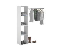 Miroytengo Vestidor Modular Abierto Custom para Dormitorio en Color Blanco Incluye Modulo F + G con 7 Estantes, 2 Cajones y 2 Barra 176x200 cm White - module f + g F + g module