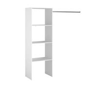 Vestidor modular abierto custom para dormitorio en color blanco incluye modulo b con 3 estantes y barra colgadora 160x180 cm